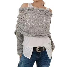 Cargar imagen en el visor de la galería, Jersey de punto calentito -Gris claro - Ozerty