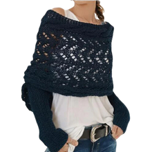 Cargar imagen en el visor de la galería, Jersey de punto calentito -Azul marino - Ozerty