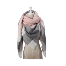 Cargar imagen en el visor de la galería, Bufanda de cashmere con tacto de lana de angora y diseño tartán
-Venecia - Ozerty