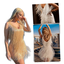 Cargar imagen en el visor de la galería, Vestido de lentejuelas con cuello de pico
- Ozerty