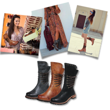 Cargar imagen en el visor de la galería, Botines vintage de cuero PU
- Ozerty