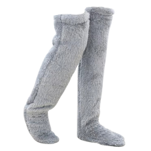 Cargar imagen en el visor de la galería, Calcetines calentadores de tiro alto -Gris claro - Ozerty